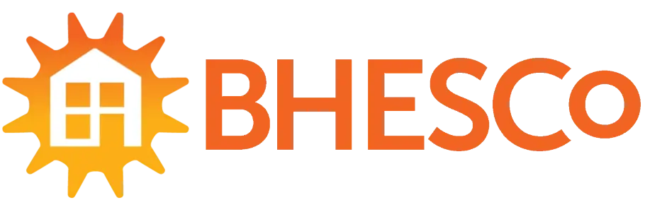 BHESCo logo - a symbol of a house surrounded in sunshine and the word BHESCo